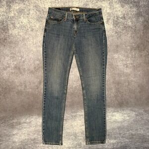 Y2K Levis 524 Too Superlow Skinny Jeans Womens 7M Blue Denim Low Rise Stretch